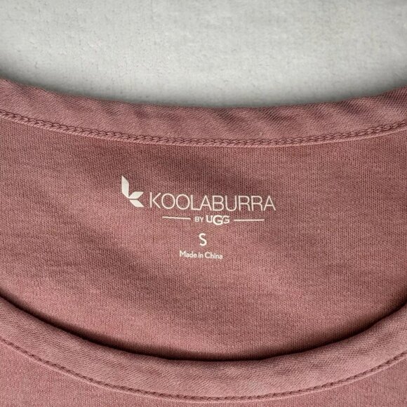 Koolaburra by UGG Crew Neck Shirt Womens S Pink Sandwashed Interlock Top SOFT - Picture 2 of 5